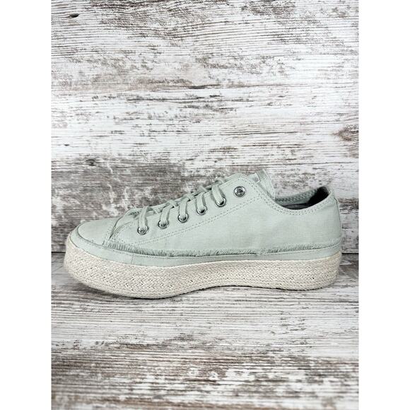 Women's Converse CTAS Espadrille Ox Green Canvas Platform Shoes Sz 9 - Picture 3 of 11